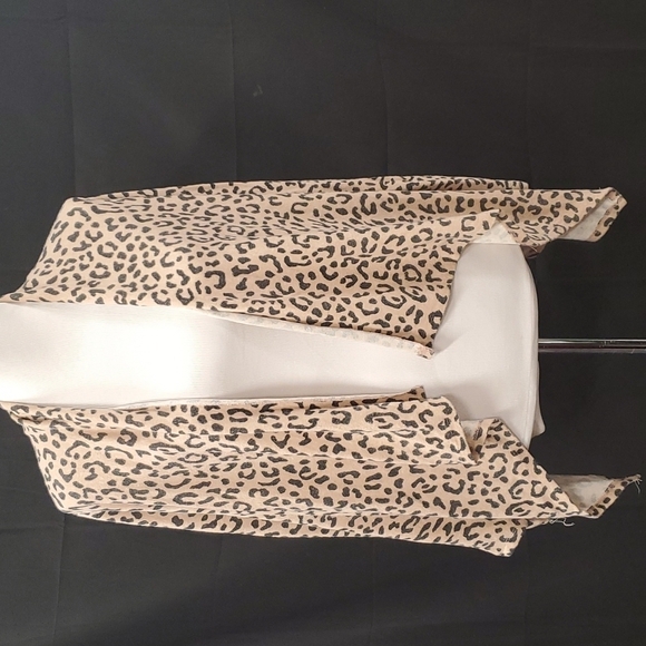 bobeau Sweaters - Bobeau Cheetah Print Waterfall Cardigan SZ XS